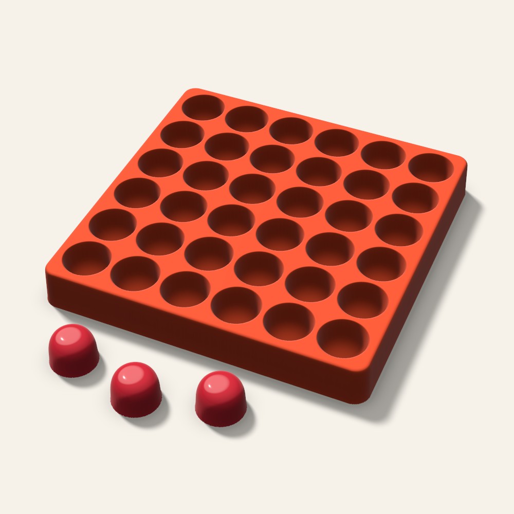 Gumdrop Candy Mold, 1 Inch, 36 Cavity, 3D render