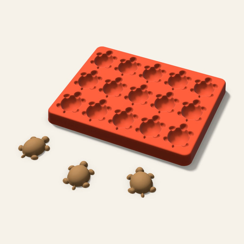 Turtle Pet Treat Mold, 1.5 Inch, 15 Cavity