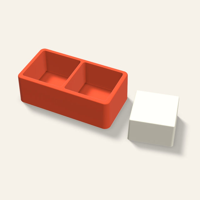 Square Pillar Votive Candle Mold, 2.5 x 1.5 Inch, 2 Cavity, 3D render