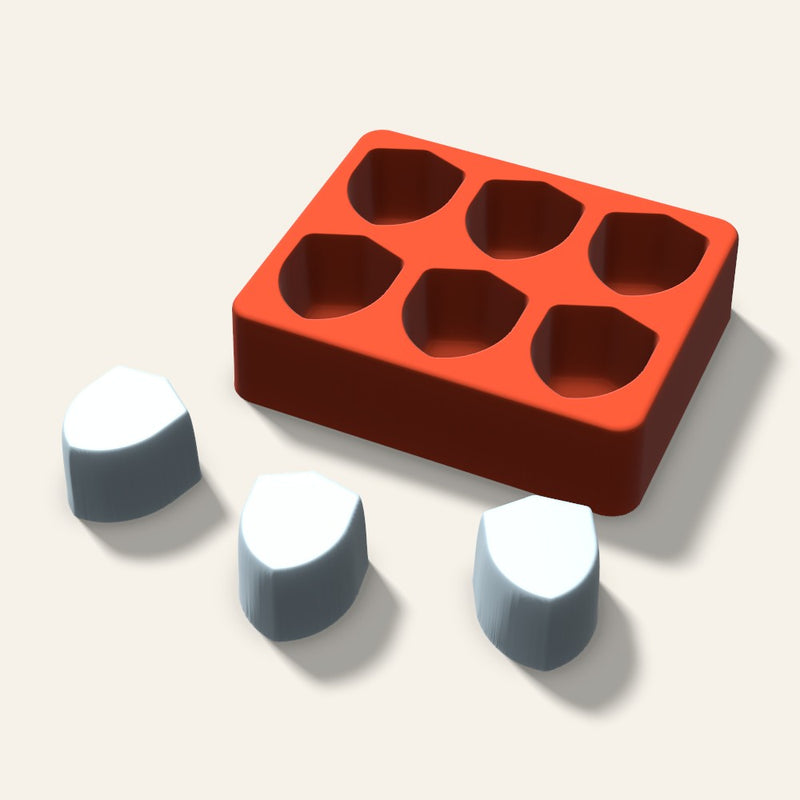 Shield Ice Mold, 1.5 Inch, 6 Cavity