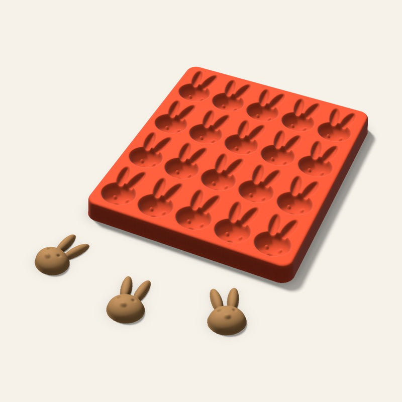 Bunny Pet Treat Mold, 1.5 Inch, 20 Cavity