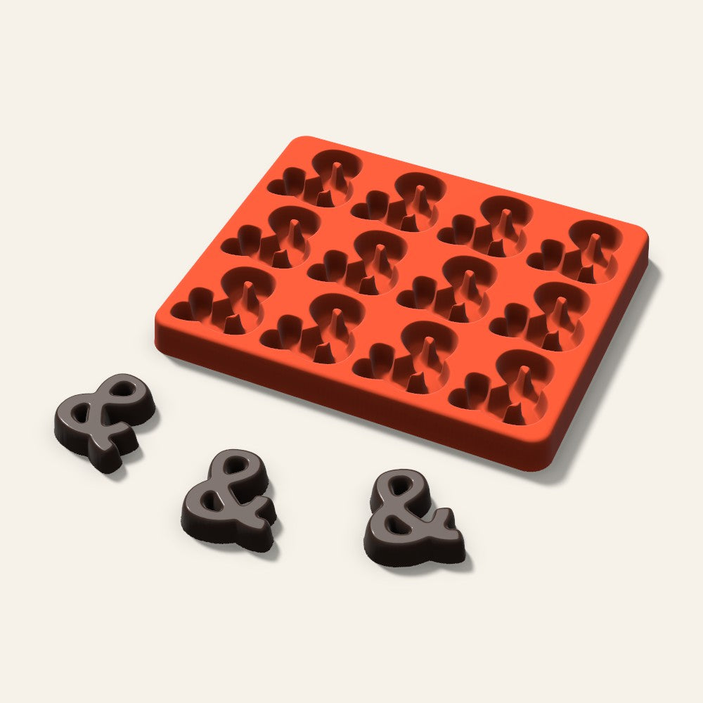 Ampersand Candy Mold, 1.5 Inch, 12 Cavity, 3D render