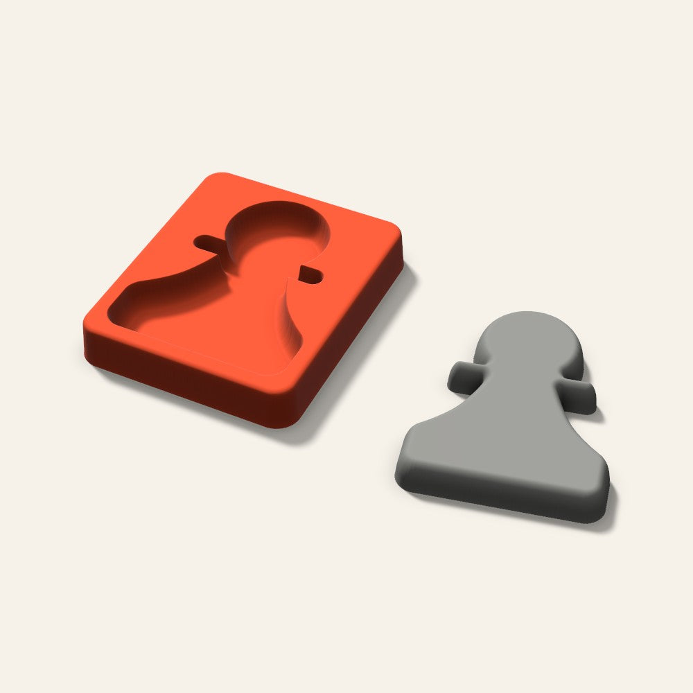 Chess Pawn Plaster Ornament Mold, 3.5 Inch, 3D render