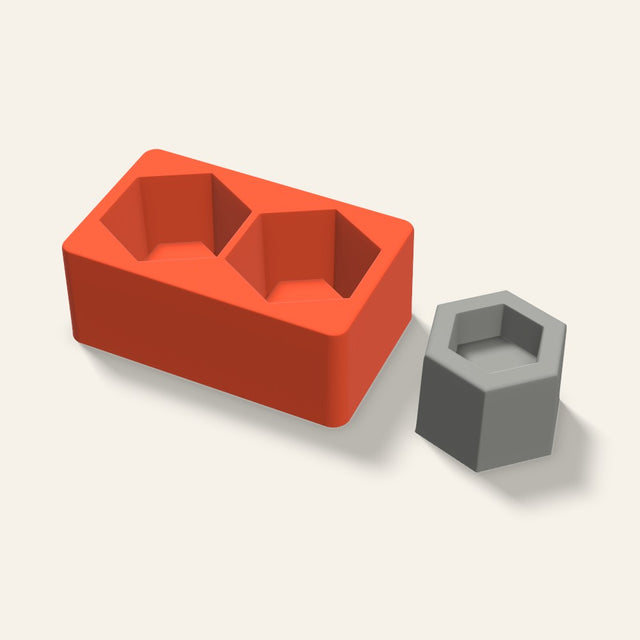 Hexagon Tealight Holder Mold, 3 Inch, 2 Cavity, 3D render