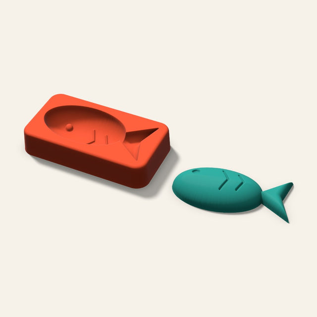 Fish Freshie Mold, 3 Inch, 3D render