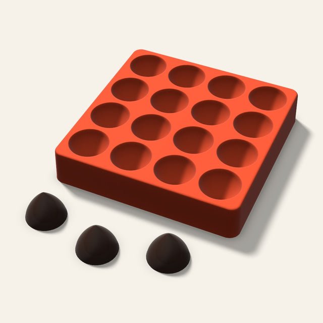 Kiss Drop Chocolate Mold, 1.25 Inch, 16 Cavity, 3D render