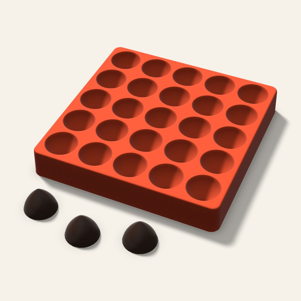 Kiss Drop Chocolate Mold, 1.25 Inch, 25 Cavity, 3D render