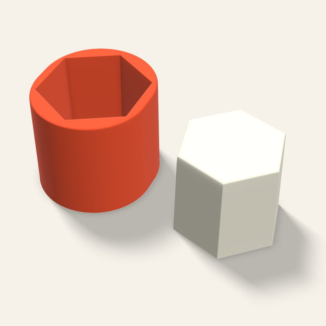Hexagon Pillar Candle Mold, 3.5 x 3 Inch, 3D render