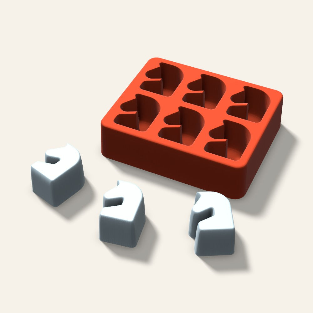 Chess Knight Ice Mold, 1.5 Inch, 6 Cavity, 3D render