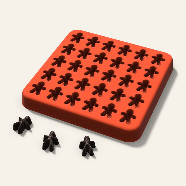 Gingerbread Gummy Mold, 0.5 Inch, 30 Cavity, 3D render