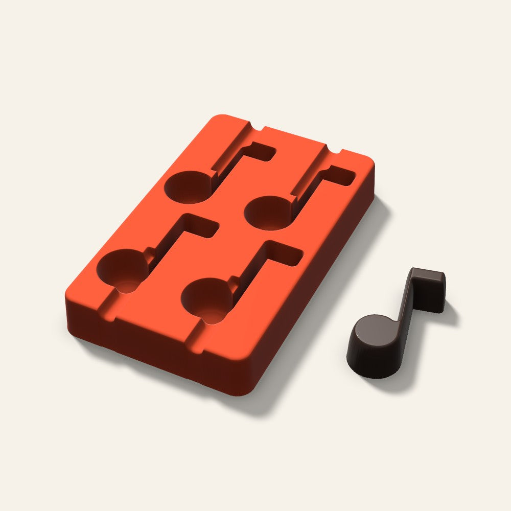 Music Note Cakesicle Mold, 2.5 Inch, 4 Cavity, 3D render