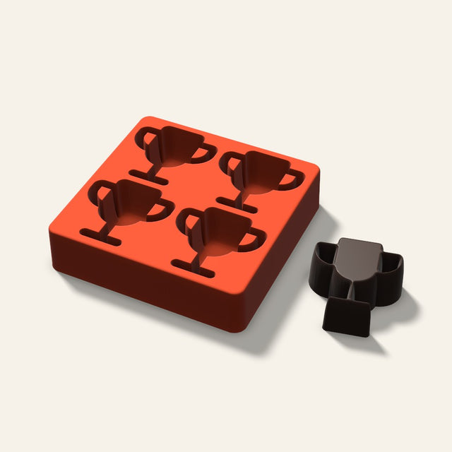 Trophy Mini Cake Mold, 2.5 Inch, 4 Cavity, 3D render
