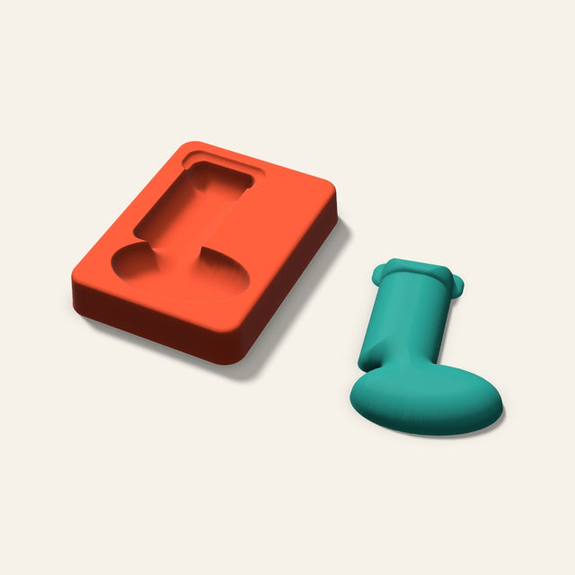 Stocking Freshie Mold, 3.5 Inch, 3D render