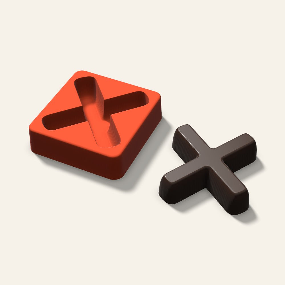 Letter X Mold, 3 Inch, 3D render