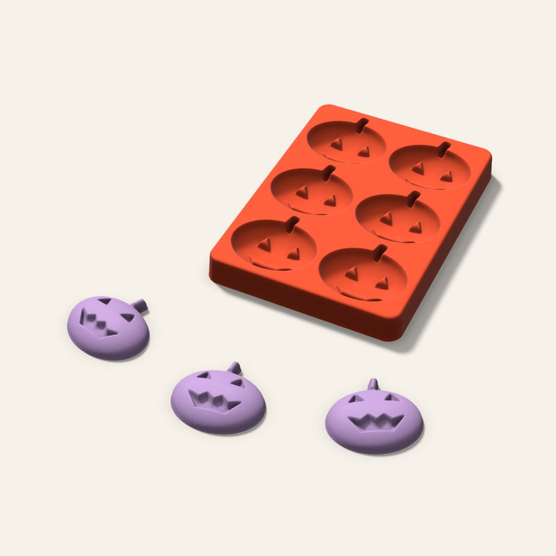 Jack-o'-Lantern Wax Melt Mold, 2 Inch, 6 Cavity