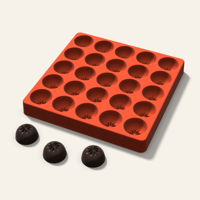 Dumpling Chocolate Mold, 1.25 Inch, 25 Cavity, 3D render