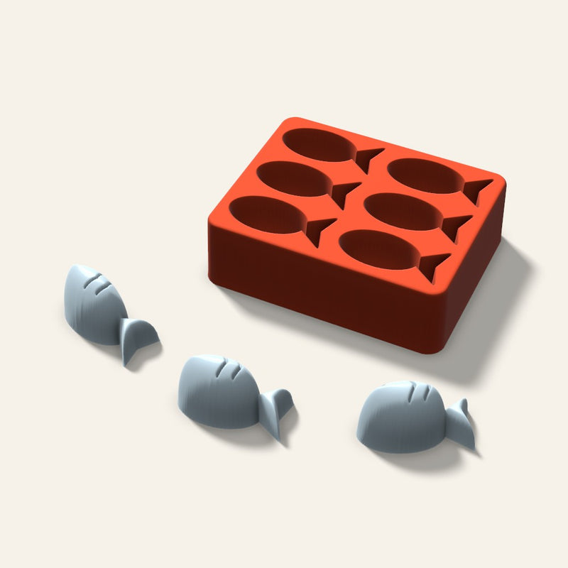 Fish Ice Mold, 2 Inch, 6 Cavity