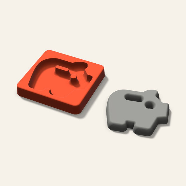 Piggy Bank Plaster Ornament Mold, 3.5 Inch, 3D render