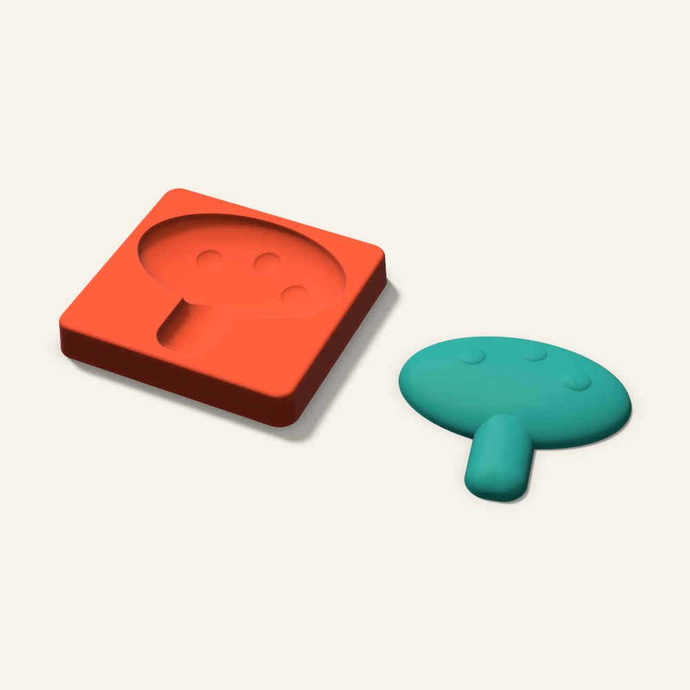 Mushroom Freshie Mold, 4 Inch, 3D render
