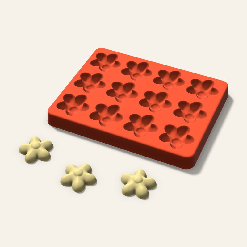 Flower Butter Pat Mold, 1.25 Inch, 12 Cavity