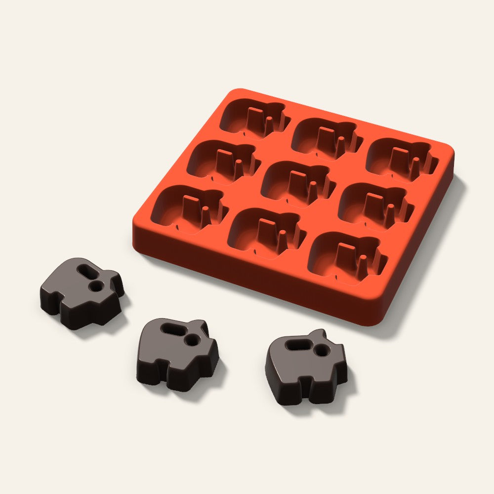 Piggy Bank Chocolate Mold, 1.5 Inch, 9 Cavity, 3D render