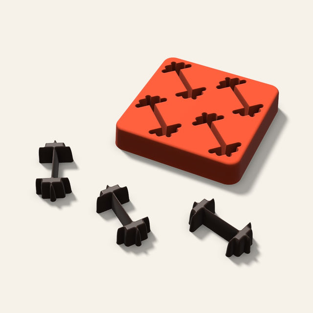 Dumbbell Chocolate Mold, 1.5 Inch, 4 Cavity, 3D render