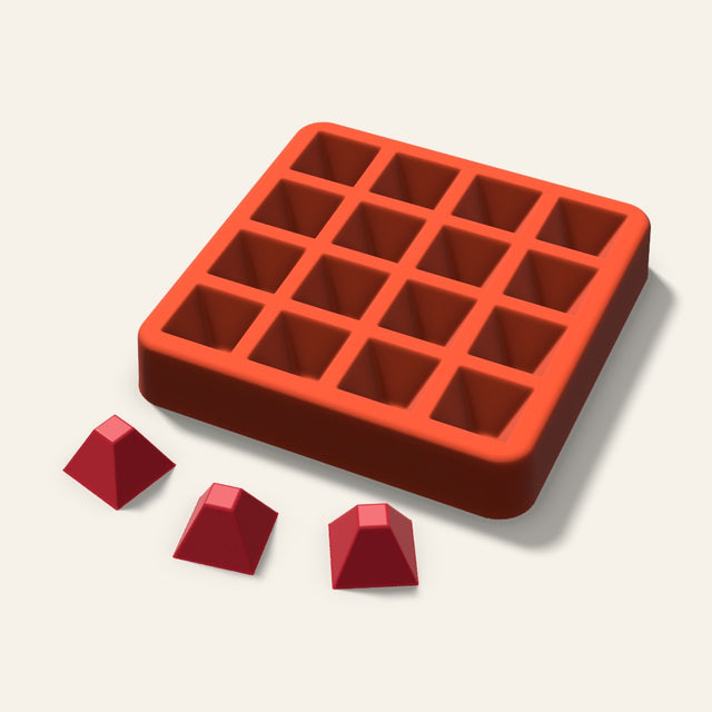 Flat Top Pyramid Candy Mold, 1 Inch, 16 Cavity, 3D render