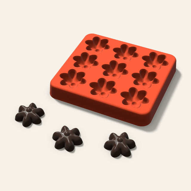 Blossom Candy Mold, 1 Inch, 9 Cavity, 3D render