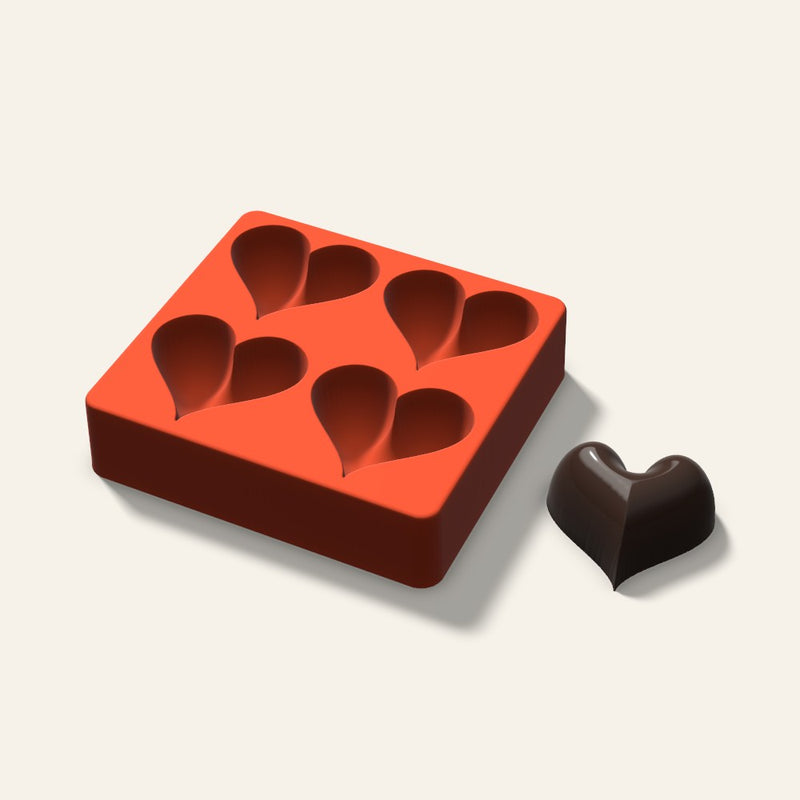 Puffy Heart Mini Cake Mold, 2.5 Inch, 4 Cavity