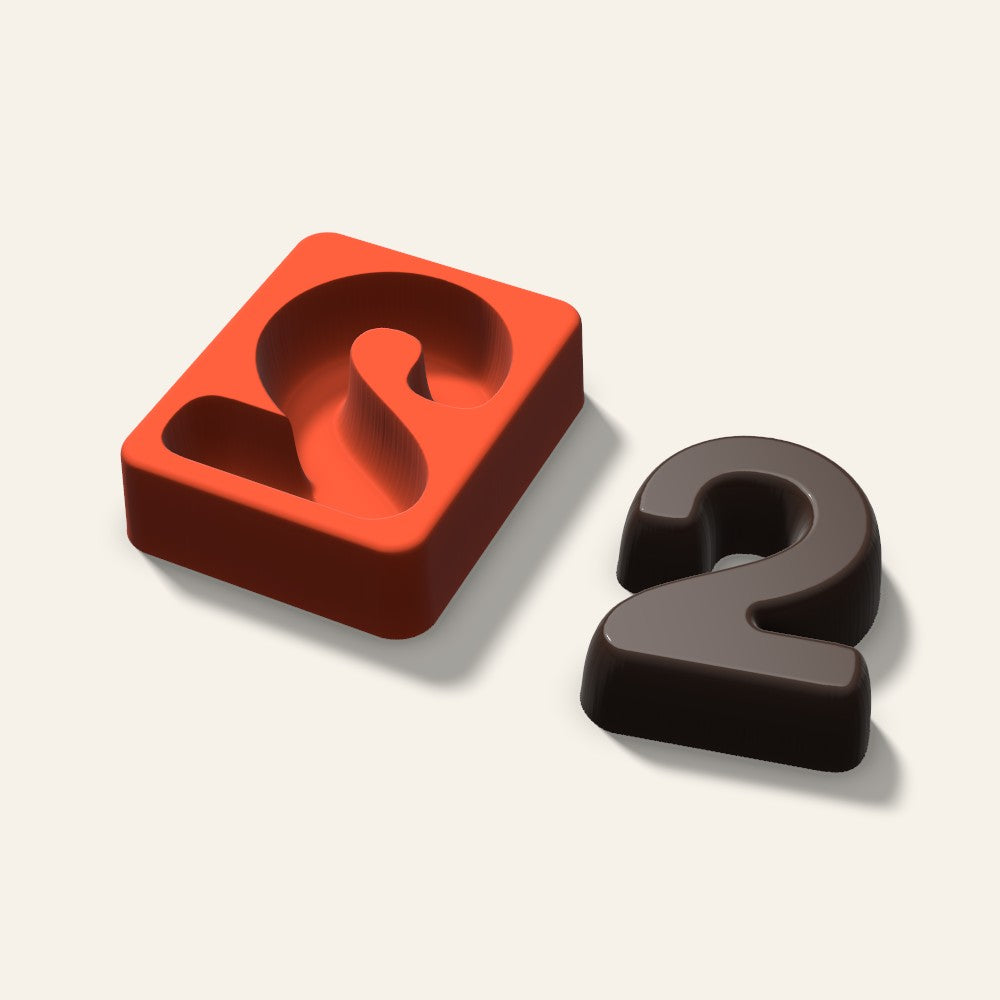 Number 2 Mold, 3 Inch, 3D render