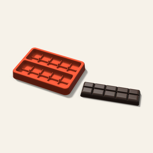 Slim Chocolate Bar Mold, 4 Inch, 2 Cavity, 3D render