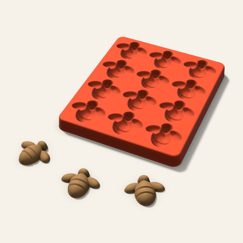 Bee Pet Treat Mold, 1.5 Inch, 12 Cavity