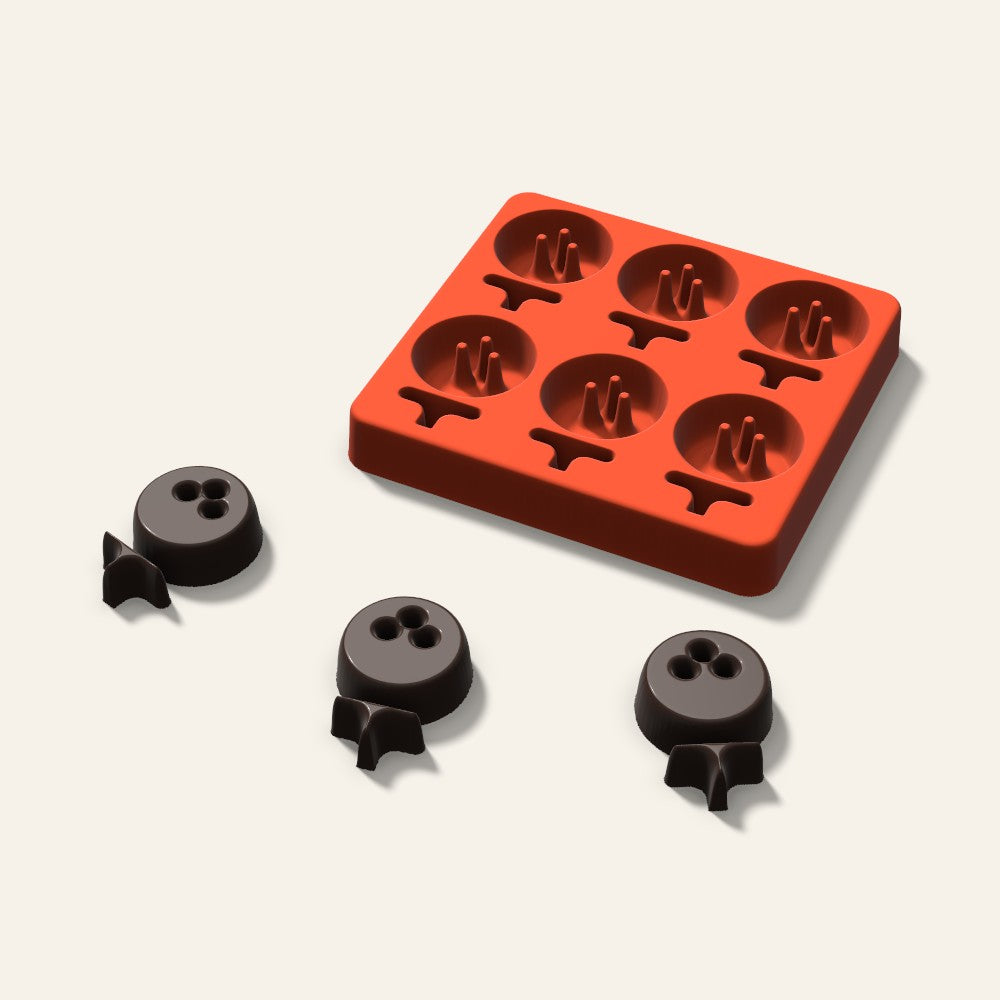 Golf Chocolate Mold, 2 Inch, 6 Cavity, 3D render