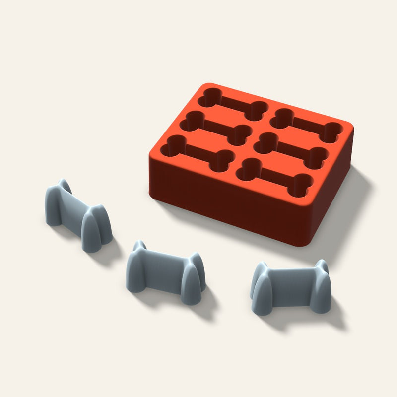Dog Bone Ice Mold, 2 Inch, 6 Cavity