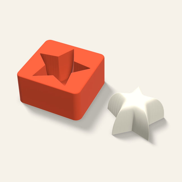 Star Candle Mold, 3 x 1.5 Inch, 3D render