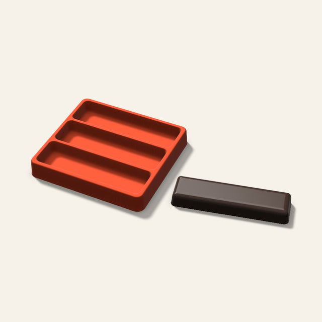 Candy Bar Mold, 5 Inch, 3 Cavity, 3D render