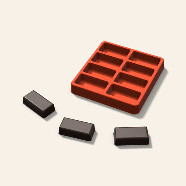 Rectangle Chocolate Mold, 2 Inch, 8 Cavity, 3D render