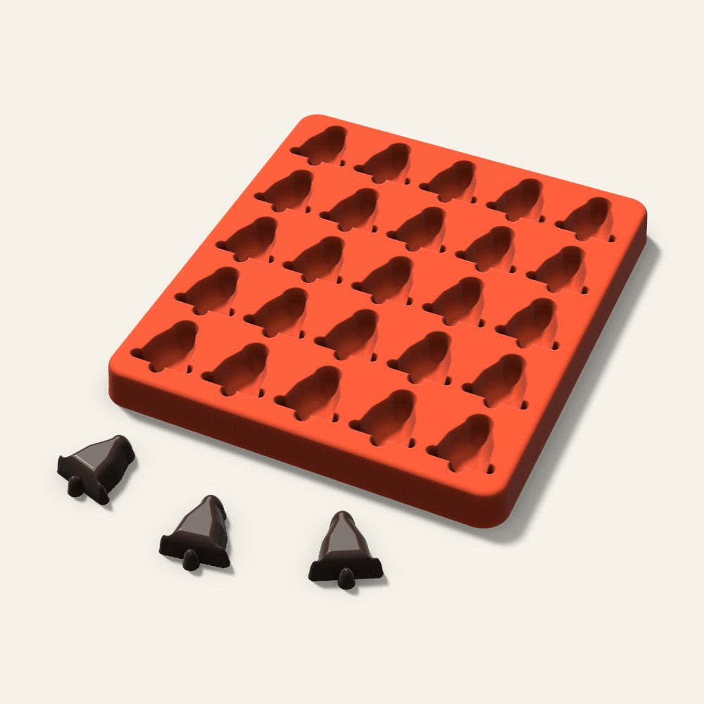 Bell Candy Mold, 1 Inch, 25 Cavity, 3D render