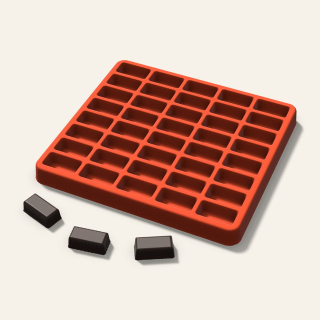 Rectangle Candy Mold, 1 Inch, 40 Cavity, 3D render