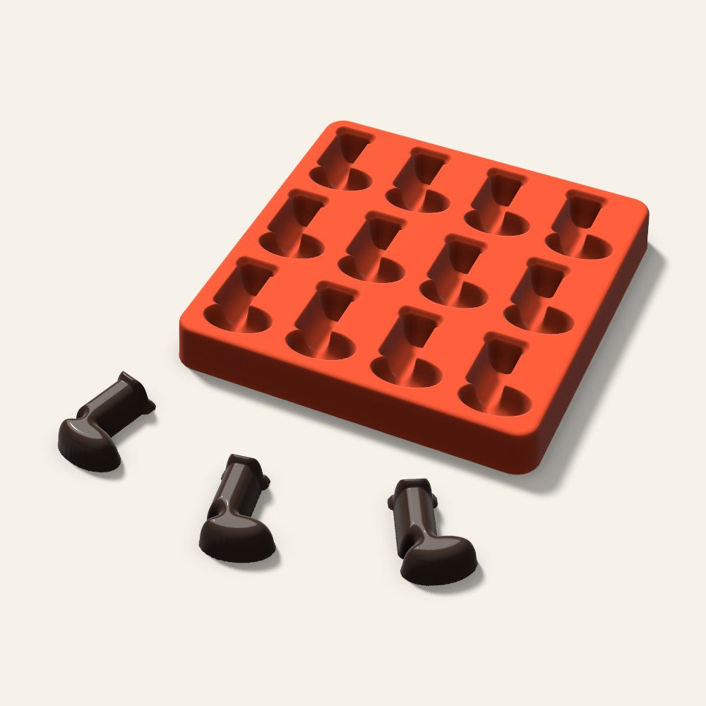 Stocking Chocolate Mold, 1.5 Inch, 12 Cavity, 3D render