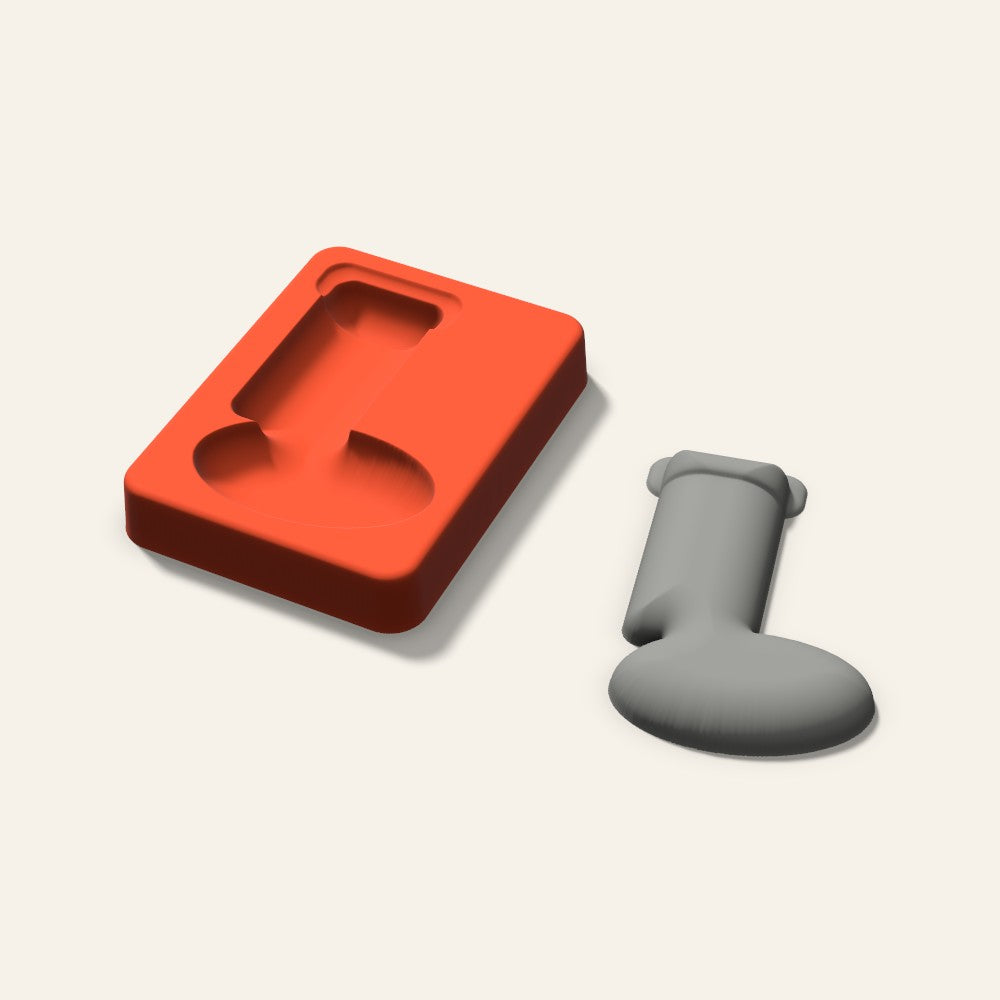 Stocking Plaster Ornament Mold, 3.5 Inch, 3D render