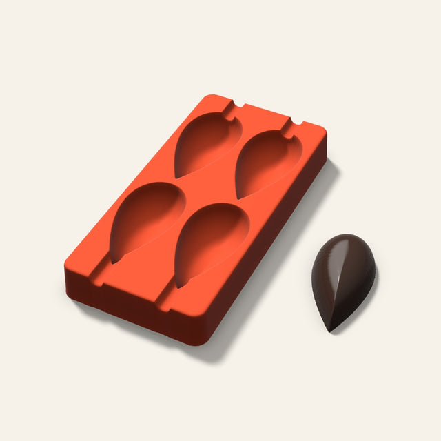Teardrop Cakesicle Mold, 3 Inch, 4 Cavity, 3D render
