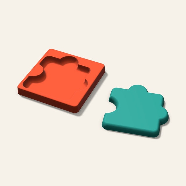 Puzzle Freshie Mold, 5 Inch, 3D render
