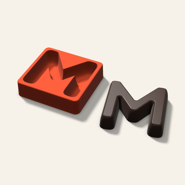 Letter M Mold, 4 Inch, 3D render