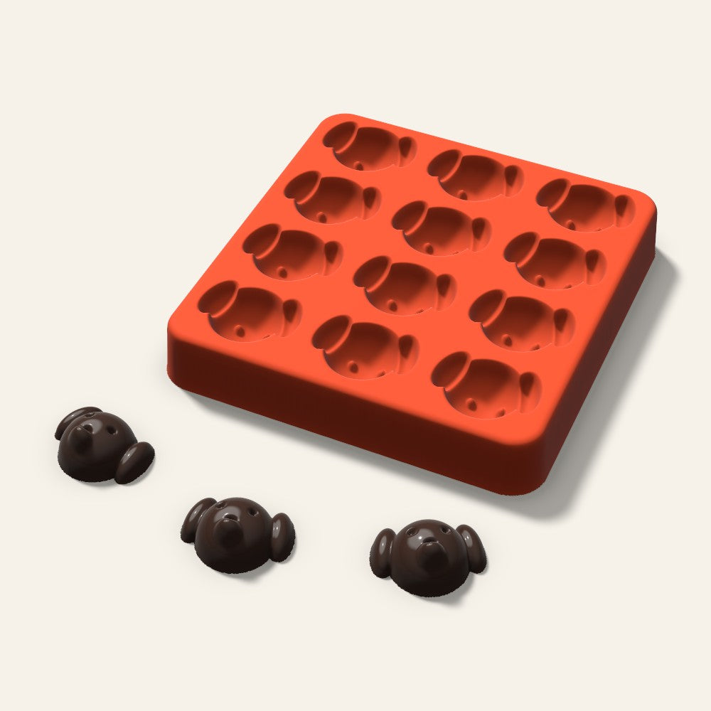Dog Candy Mold, 1.25 Inch, 12 Cavity, 3D render