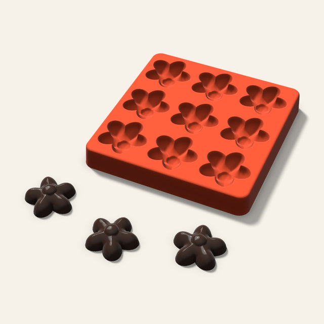 Flower Chocolate Mold, 1.5 Inch, 9 Cavity, 3D render