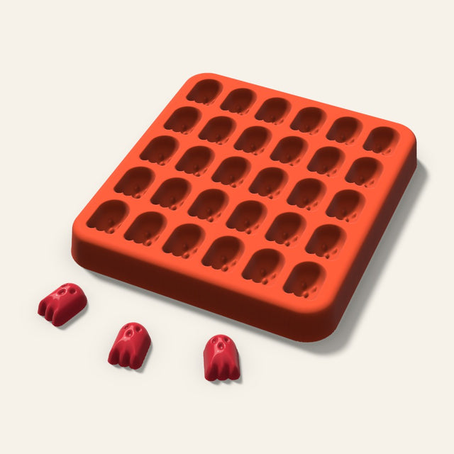 Ghost Gummy Mold, 0.5 Inch, 30 Cavity, 3D render