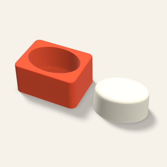 Oval Tall Candle Mold, 3 x 1.5 Inch, 3D render