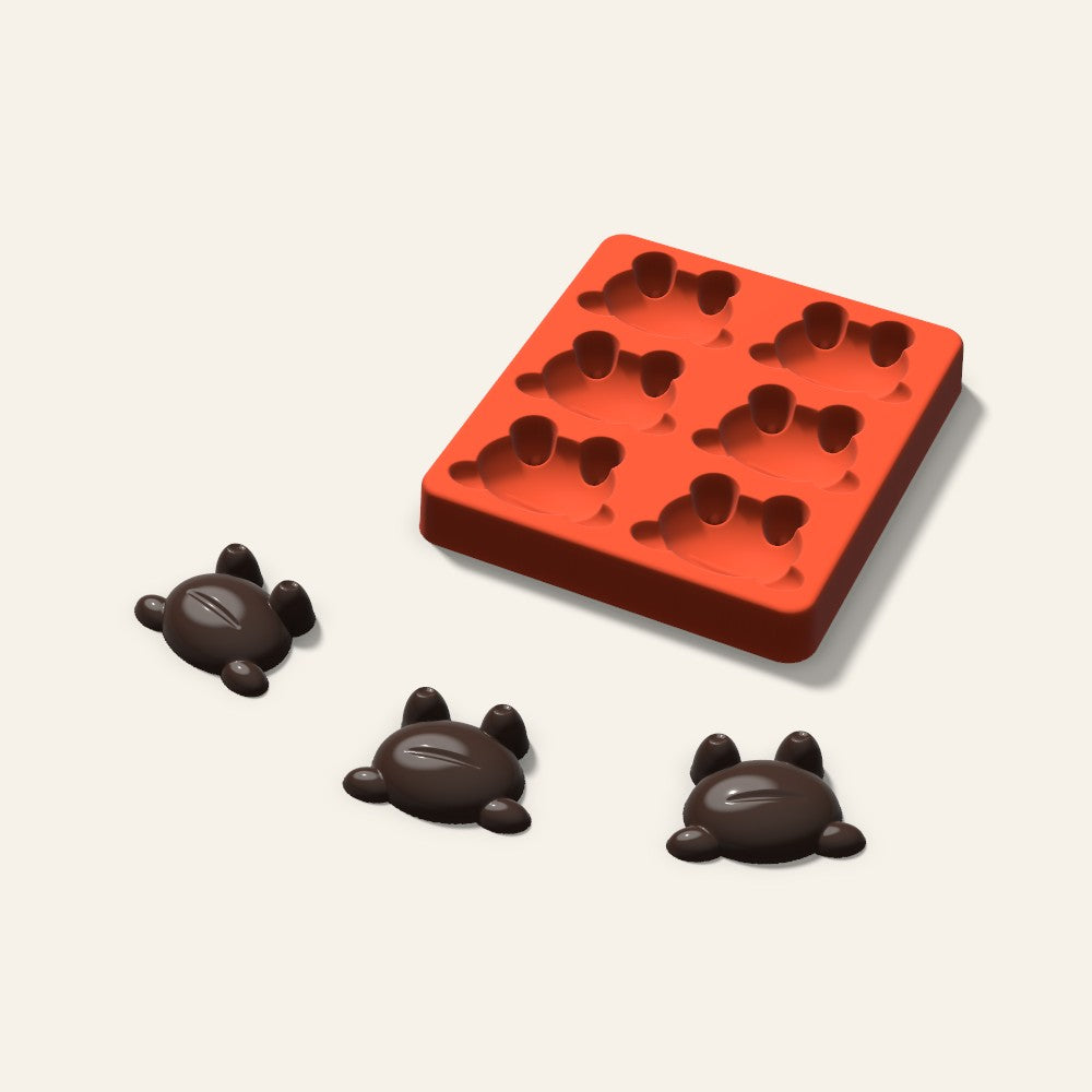 Frog Chocolate Mold, 2 Inch, 6 Cavity, 3D render