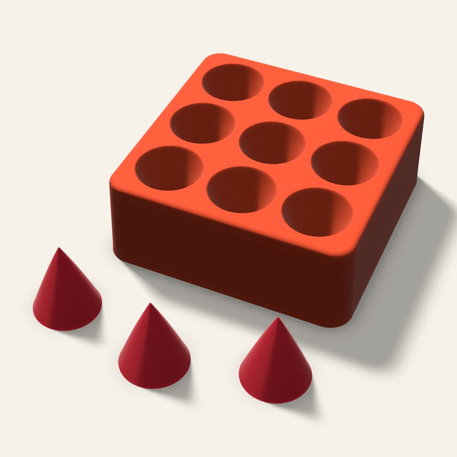 Cone Candy Mold, 1 Inch, 9 Cavity, 3D render